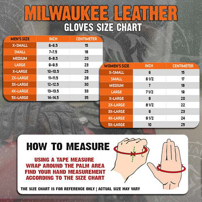 Milwaukee Leather MG7561 Men's Brown Leather Gel Padded Palm Fingerless Motorcycle Hand Gloves Made W/ ‘Naked Leather’