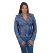 Milwaukee Leather Women's Maiden Royal Blue Premium Sheepskin Motorcycle Fashion Leather Jacket with Studs SFL2840