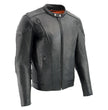Milwaukee Leather ML1010 Men's Side Lace Vented Black Leather Scooter Jacket