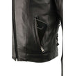 Milwaukee Leather ML1010 Men's Side Lace Vented Black Leather Scooter Jacket