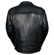 Leather King ML1057 Men’s Classic Black Leather Motorcycle Jacket w/ Multiple Vents