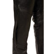 Milwaukee Leather Chaps for Men's Black Vented Premium Leather Motorcycle Chaps w/ Side Pocket-Stretch Thigh-ML1129