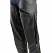 Milwaukee Leather ML1144 Men's Black Premium Leather Vented Motorcycle Rider Chaps w/ Reflective Piping