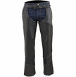Milwaukee Leather ML1144 Men's Black Premium Leather Vented Motorcycle Rider Chaps w/ Reflective Piping