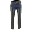 Milwaukee Leather Chaps for Women Black Premium Skin - Deep Hip Pockets Back Thigh Laces Motorcycle Chap - SH1173