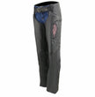 Milwaukee Leather Women's Classic Black Premium Leather Motorcycle Chaps w/ Pink Wing Embroidery-ML1179