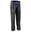 Milwaukee Leather Women's Classic Black Premium Leather Motorcycle Chaps w/ Pink Wing Embroidery-ML1179