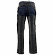 Milwaukee Leather Men's Black Premium Leather Snap Out Thermal Lined Motorcycle Rider Chaps- ML1191