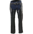 Milwaukee Leather Men's Black Premium Leather Snap Out Thermal Lined Motorcycle Rider Chaps- ML1191