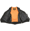 Milwaukee Leather ML1254 Women's Black Premium Leather Side Lace Motorcycle Rider Vest w/ Milwaukee Leather Logo Snaps Closure