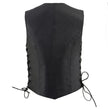 Milwaukee Leather ML1254 Women's Black Premium Leather Side Lace Motorcycle Rider Vest w/ Milwaukee Leather Logo Snaps Closure