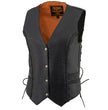 Milwaukee Leather ML1255 Women's Black Braided Premium Leather Side Lace Motorcycle Rider Vest