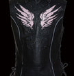 Milwaukee Leather ML1293 Women's Black and Pink ‘Wing Studded’ Leather Vest