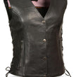 Milwaukee Leather ML1293 Women's Black and Pink ‘Wing Studded’ Leather Vest