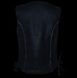 Milwaukee Leather ML1296 Women's Black Leather Side Laced Motorcycle Vest w/ Reflective Tribal