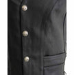 Milwaukee Leather ML1369 Men's Black Premium Leather Side Lace Motorcycle Rider Vest w/ Buffalo Nickel Snaps Closure