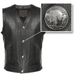 Milwaukee Leather ML1378 Men's 'Buffalo Nickel' Black Motorcycle Vest