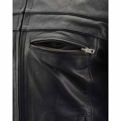 Milwaukee Leather ML1408 Men's Black 'Savage' Sporty Crossover Leather Jacket