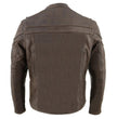 Milwaukee Leather ML1408RT Men's Retro Brown 'Savage' Sporty Crossover Retro Leather Jacket
