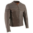 Milwaukee Leather ML1408RT Men's Retro Brown 'Savage' Sporty Crossover Retro Leather Jacket