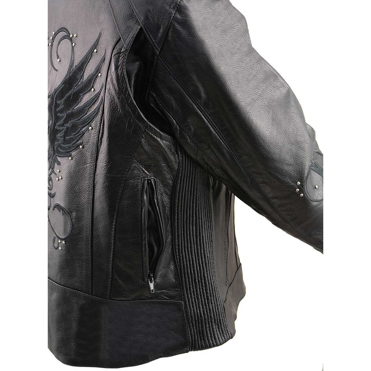 Milwaukee Leather X1952 Women's Embroidered Wing and Stud Design