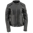 Milwaukee Leather X1952 Women's Embroidered Wing and Stud Design Black Leather Scooter Jacket