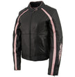 Milwaukee Leather ML1952 Women's Black and Pink Embroidered and Stud Design Scooter Jacket