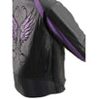 Milwaukee Leather ML1952 Women's Black and Purple Embroidered and Stud Design Scooter Jacket