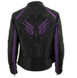 Milwaukee Leather X1952 Women's Black and Purple Embroidered and Stud Design Jacket