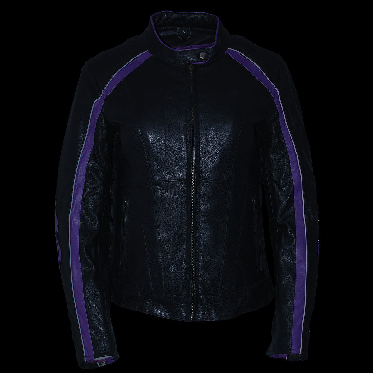 Milwaukee Leather ML1952 Women's Black and Purple Embroidered and