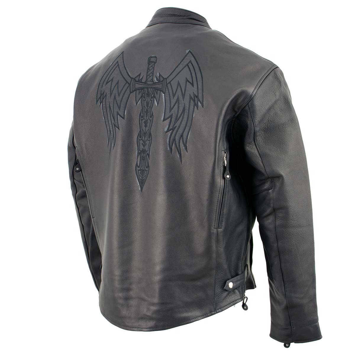 Milwaukee Leather ML2056 Men's 'Cross Sword’ Leather Moto Jacket