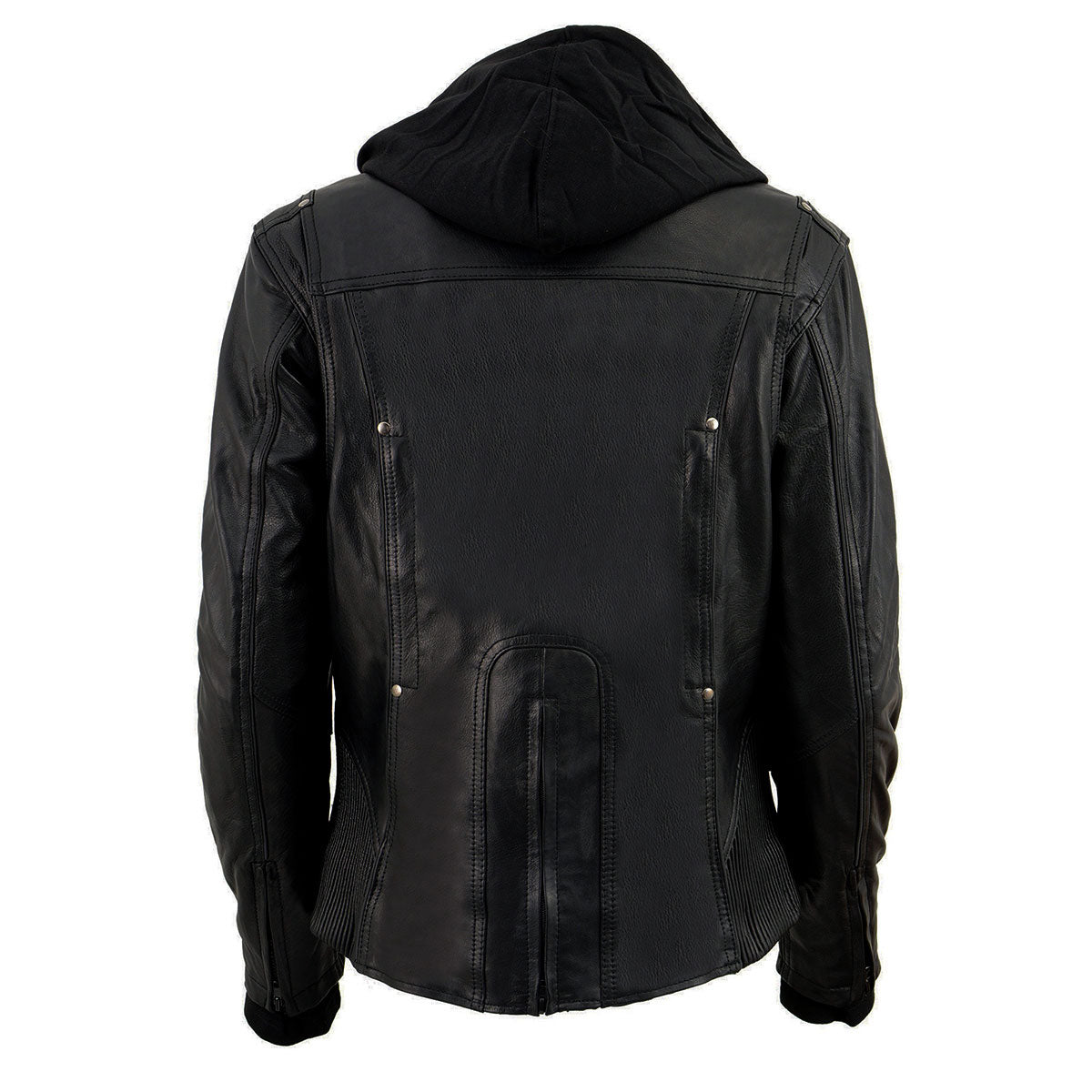 Milwaukee Leather Damen Lederjacke 3/4-Länge – Mit Kapuze, Reflektierendem Tribal-Design & Belüftung
