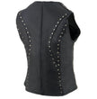 Milwaukee Leather ML2078 Women's Black Premium Leather Motorcycle Rider Vest w/ Studding Detail