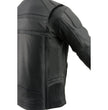 Milwaukee Leather ML2083 Men's Black Premium Leather Vented Motorcycle Rider Jacket w/ Reflective Piping