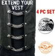 Milwaukee Leather Eagle Head Medallion Vest Extender - Double Chrome Chains Genuine Leather 6.5