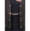 Milwaukee Leather American Flag Vest Extender - Double Chrome Chains Genuine Leather 6.5