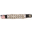 Milwaukee Leather American Flag Vest Extender - Double Chrome Chains Genuine Leather 6.5