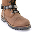 Milwaukee Leather Silver Boot Chain w/ Vintage Native American Medallion & Adjustable Strap -MLA3001