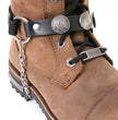 Milwaukee Leather Silver Boot Chain w/ Vintage Native American Medallion & Adjustable Strap -MLA3001