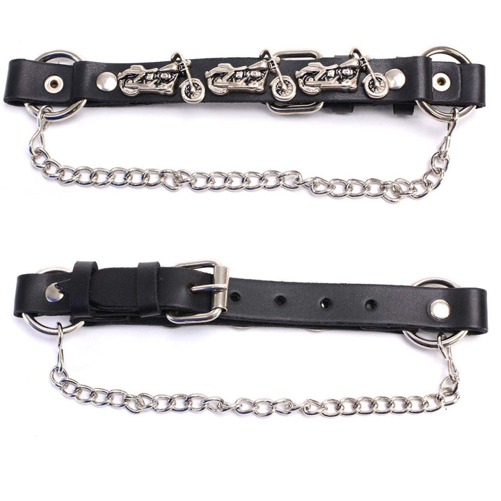 Milwaukee Leather Boot Chains Set of 2 - Adjustable Biker Boots Strap