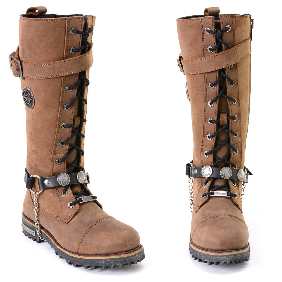 Milwaukee Leather Boot Chains Set of 2 - Adjustable Biker Boots Strap