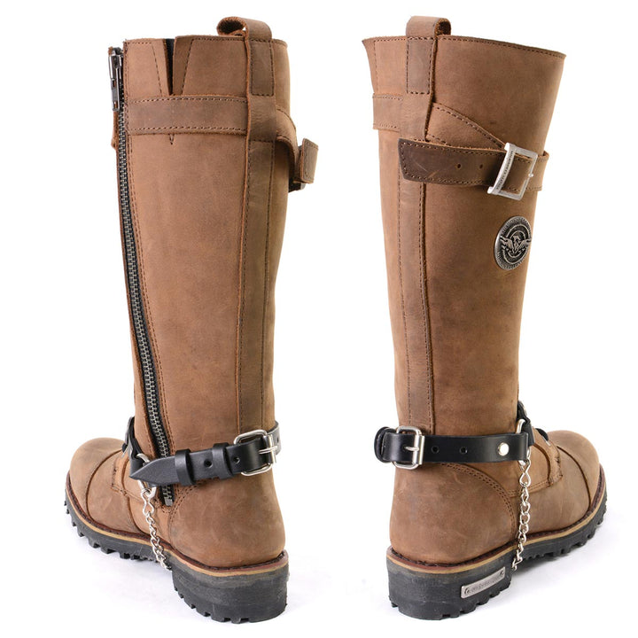 Milwaukee Leather Boot Chains Set of 2 - Adjustable Biker Boots Strap