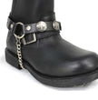 Milwaukee Leather Silver Boot Chain w/ Vintage Buffalo Coin Medallion & Adjustable Strap - MLA3002