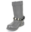 Milwaukee Leather Silver Boot Chain w/ Vintage Buffalo Coin Medallion & Adjustable Strap - MLA3002