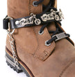 Milwaukee Leather Motorcycle Boot Chain – Silver Chain & Buckle, Motorcycle Medallion Accent - MLA3003