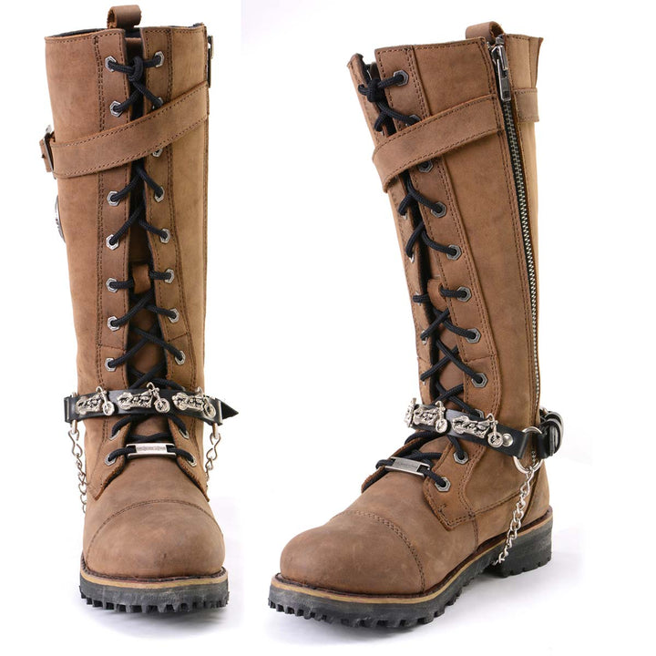 Milwaukee Leather Boot Chains Set of 2 - Adjustable Biker Boots Strap