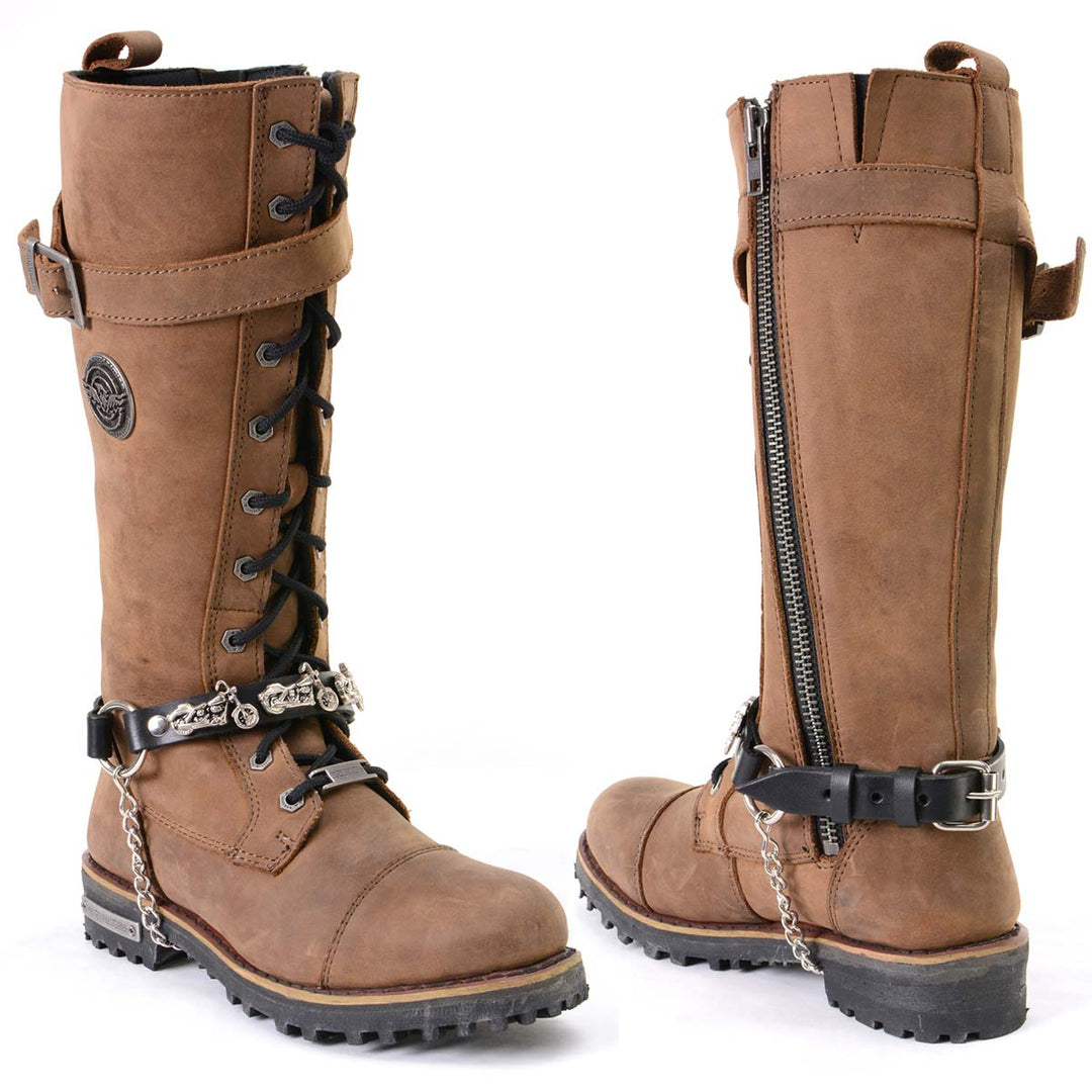 Milwaukee Leather Boot Chains Set of 2 - Adjustable Biker Boots Strap