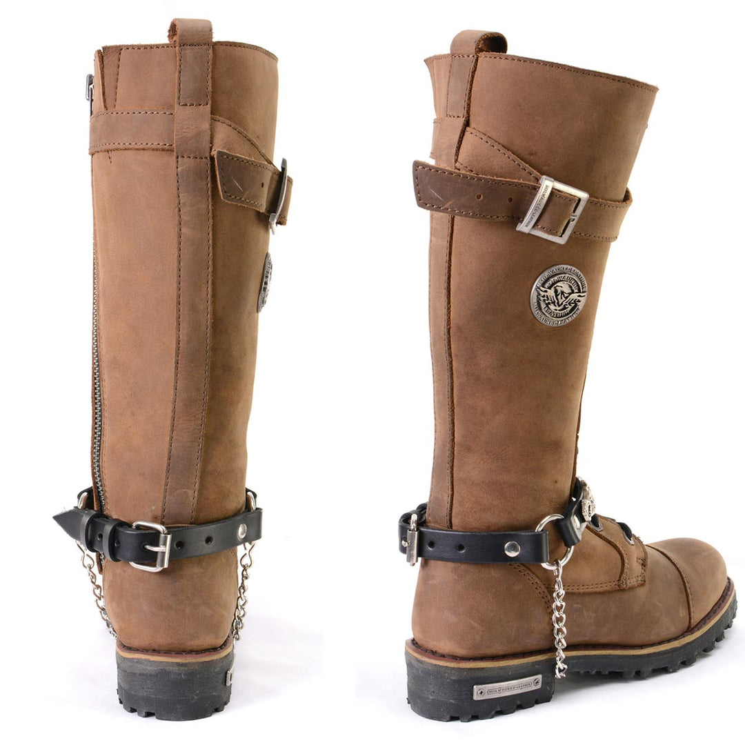 Milwaukee Leather Boot Chains Set of 2 - Adjustable Biker Boots Strap