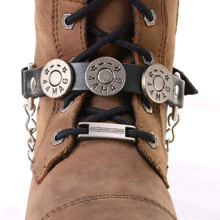 Milwaukee Leather Boot Chains Set of 2 - Adjustable Biker Boots Strap