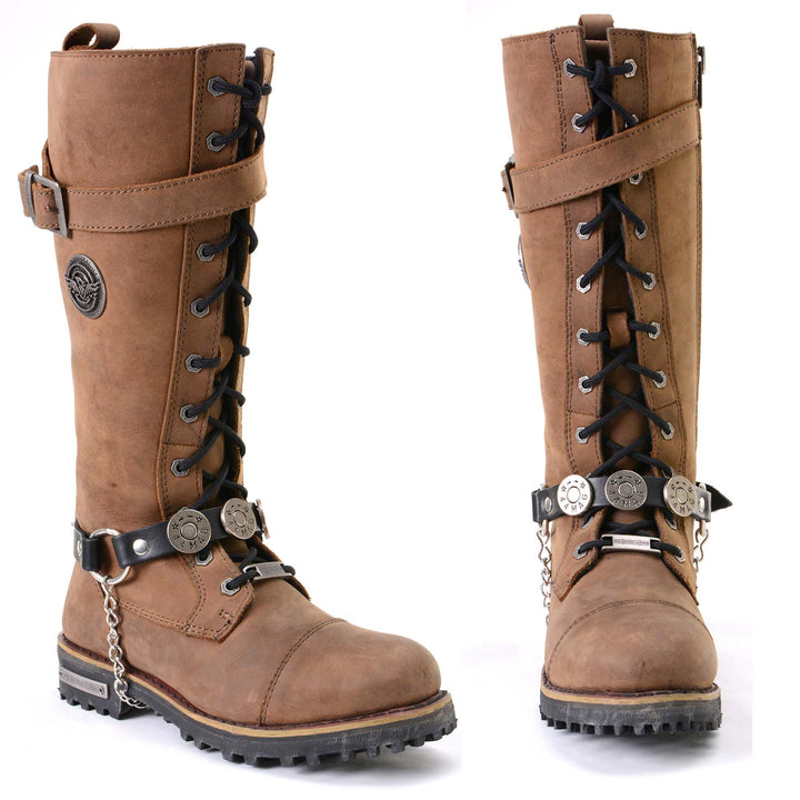 Milwaukee Leather Boot Chains Set of 2 - Adjustable Biker Boots Strap